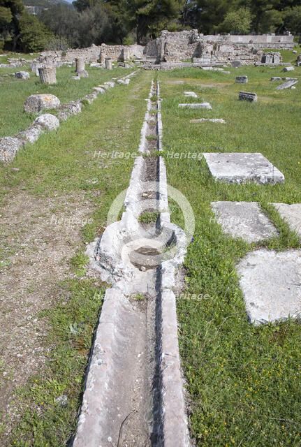 A water canal at Epidauros, Greece. Artist: Samuel Magal