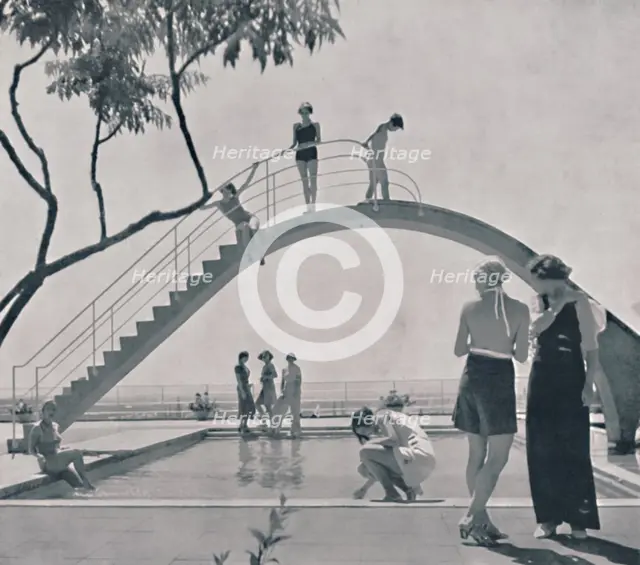 'A water-chute for a swimming bath,', 1935. Creator: Paul Heinrich August Wolff.