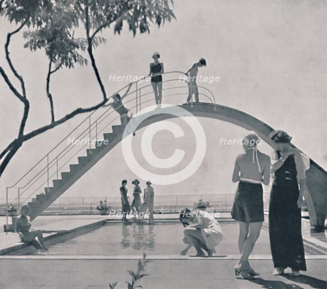 'A water-chute for a swimming bath,', 1935. Creator: Paul Heinrich August Wolff.