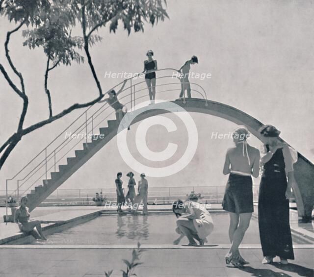 'A water-chute for a swimming bath,', 1935. Creator: Paul Heinrich August Wolff.