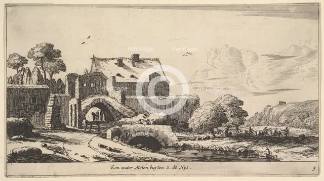 A Water Mill near St. Denis, 17th century. Creator: Reinier Zeeman.