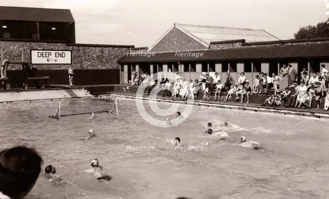 A water polo match, Yearsley baths, York, Yorkshire, 1955. Artist: Unknown