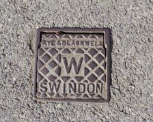 A water stop tap cover plate made by Rye and Blackwell, Swindon, Wiltshire, 2006. Artist: Peter Williams