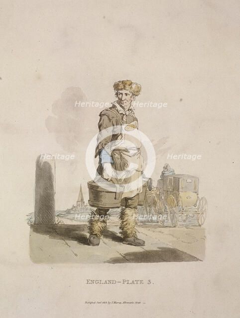 A waterman to a coach stand, Provincial Characters, 1813. Artist: Anon