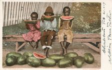 A Watermelon Feast, 1903 - 1904. Creator: Detroit Publishing Company