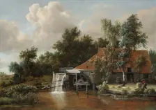 A Watermill, c.1664. Creator: Meindert Hobbema