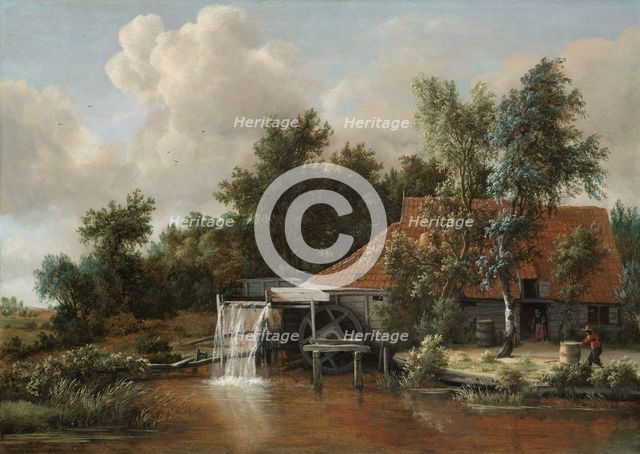 A Watermill, c.1664. Creator: Meindert Hobbema.