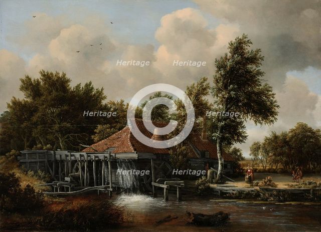 A Watermill, c.1664. Creator: Meindert Hobbema.