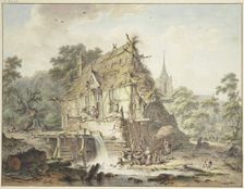 A watermill with many figures, 1778. Creator: Hendrik Meijer