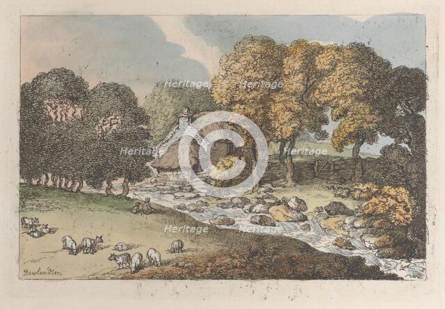 A Watercourse, from "Views in Cornwall", 1812., 1812. Creator: Thomas Rowlandson.
