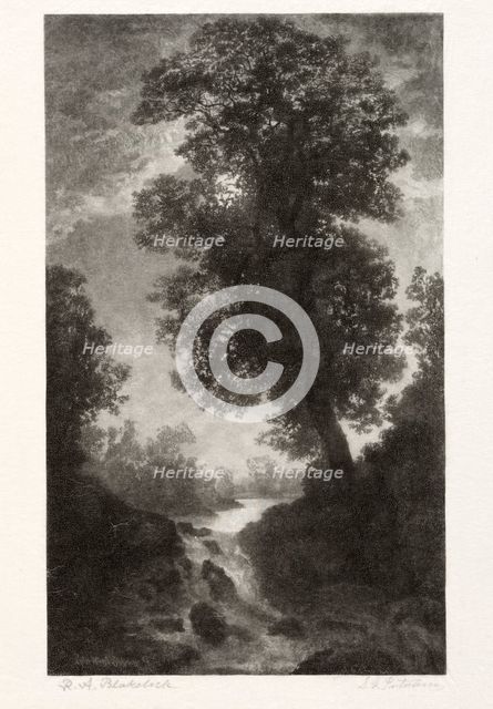 A Waterfall by Moonlight, 1887. Creator: Stephen Greeley Putnam (American, 1852-after 1938).