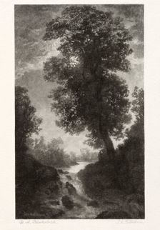 A Waterfall by Moonlight, 1887. Creator: Stephen Greeley Putnam (American, 1852-after 1938)