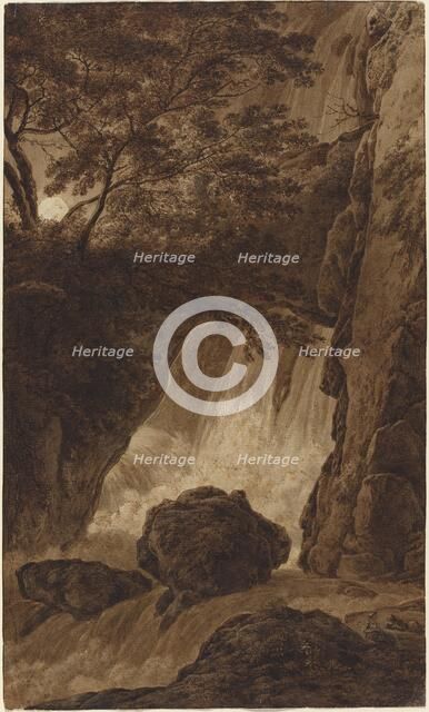 A Waterfall by Moonlight. Creator: Franz Kobell.