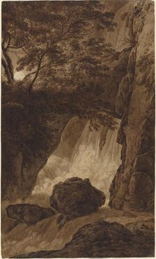 A Waterfall by Moonlight. Creator: Franz Kobell