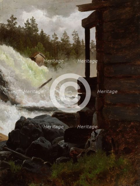 A Waterfall, c1834-1876. Creator: Adolph Tidemand.