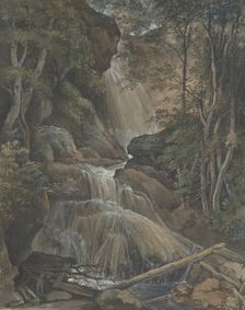 A Waterfall in a Forest at Langhennersdorf, 18th-early 19th century. Creator: Christoph Nathe