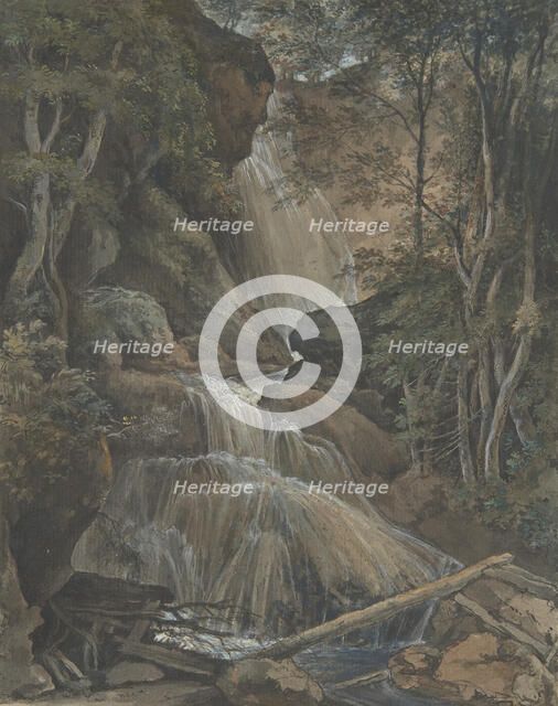 A Waterfall in a Forest at Langhennersdorf, 18th-early 19th century. Creator: Christoph Nathe.