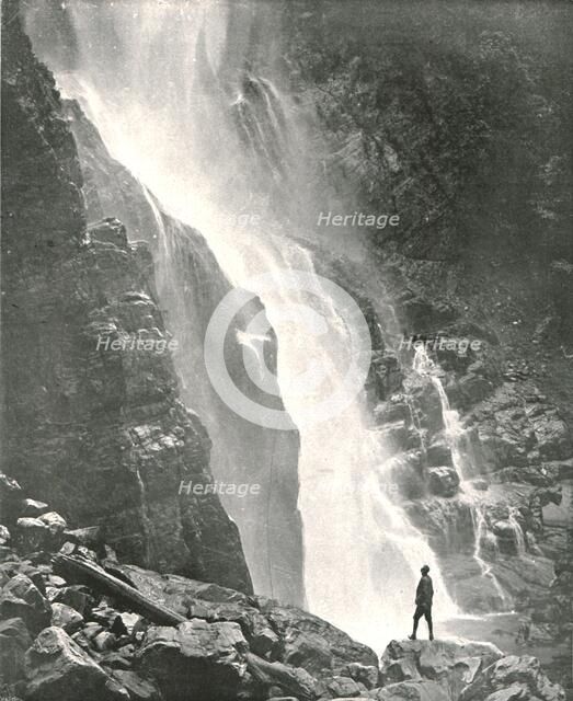 A waterfall in the hill district, Dehra Dun, India, 1895.  Creator: W & S Ltd.
