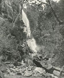 A waterfall near the village, Nuwara Eliya, Ceylon, 1895. Creator: W & S Ltd