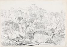 A Waterfall near a Hilltown in Italy, 1744/1750. Creator: Joseph-Marie Vien the Elder