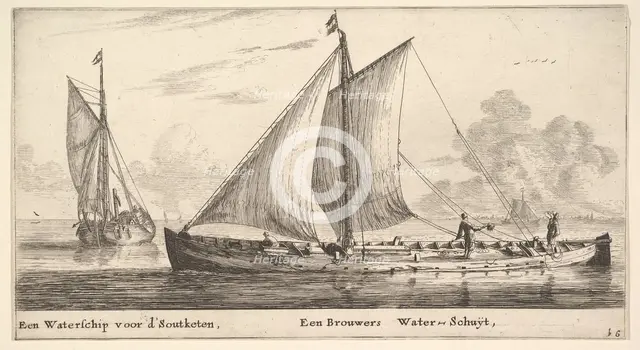 A "Watership" Carrying Water for Salt Works and Another One Carrying Water for the..., 17th century. Creator: Reinier Zeeman.