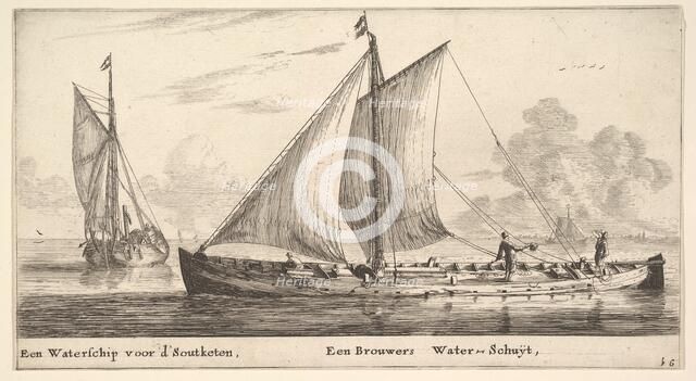 A "Watership" Carrying Water for Salt Works and Another One Carrying Water for the..., 17th century. Creator: Reinier Zeeman.