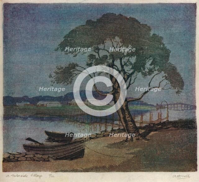'A Waterside Village', c1921. Artist: Archibald Bertram Webb.