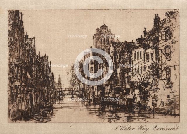 A Waterway, Dordrecht, 1885. Creator: Charles A. Vanderhoof (American, 1928).