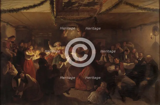 A Wedding Party from Vingåker, 1857. Creator: Vilhelm Wallander.
