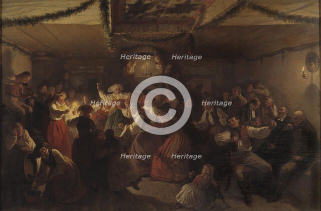 A Wedding Party from Vingåker, 1857. Creator: Vilhelm Wallander.