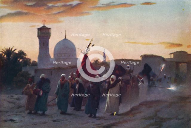 'A Wedding Procession at Menzala: The Home-Coming of the Bride', c1880, (1904). Artist: Robert George Talbot Kelly.