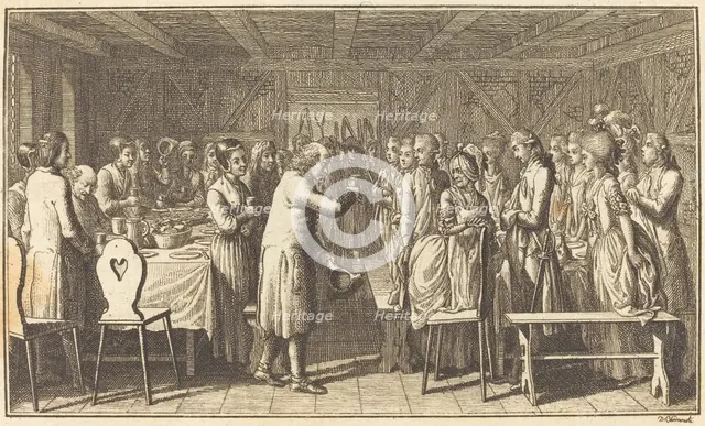 A Welcome Guest, 1777/1791. Creator: Daniel Nikolaus Chodowiecki.