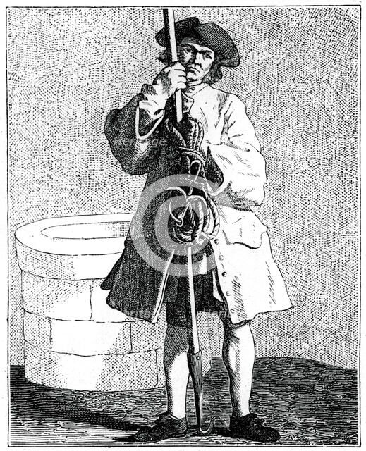 A Well Cleaner, 1737-1742.Artist: Bouchardon