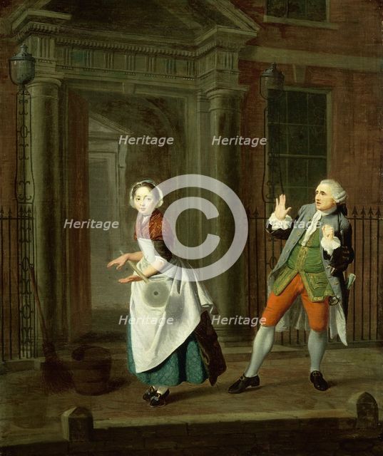 A well dressed servant girl spins her mop, c1764. Creator: Edward Penny.