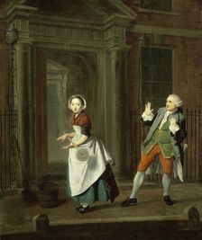 A well dressed servant girl spins her mop, c1764. Artist: Edward Penny