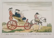 A Well-Fed Citizen going to his Country Seat at Hornsey 1773. Artist: Anon