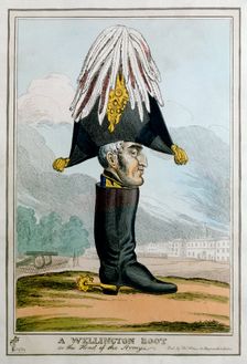 A Wellington Boot- or the Head of the Armye 19th century. Creator: Unknown
