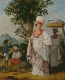 A West Indian Creole Woman Attended by her Black Servant, ca. 1780. Creator: Agostino Brunias