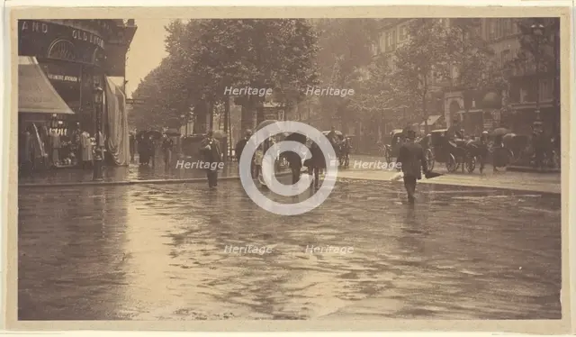 A Wet Day on the Boulevard, Paris, 1894. Creator: Alfred Stieglitz.