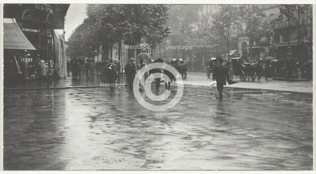 A Wet Day on the Boulevard, Paris, 1894, printed 1918/32. Creator: Alfred Stieglitz.