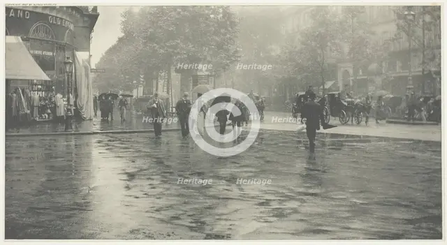 A Wet Day on the Boulevard, Paris, 1894, printed c. 1897. Creator: Alfred Stieglitz.