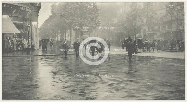 A Wet Day on the Boulevard, Paris, 1894, printed c. 1897. Creator: Alfred Stieglitz.