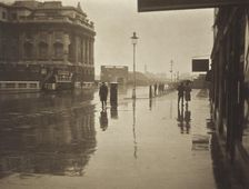 A wet day in Wellington Street. From the album: Photograph album - London, 1920s. Creator: Harry Moult