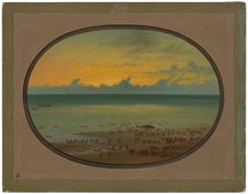 A Whale Ashore - Klahoquat, 1855/1869. Creator: George Catlin