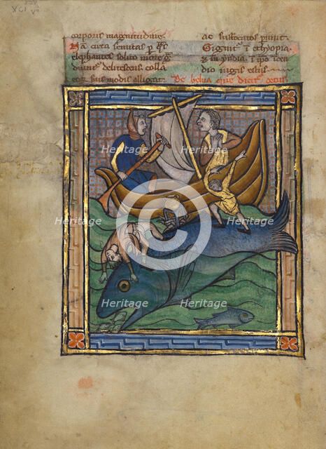 A Whale; Bestiary, about 1270. Creator: Unknown.