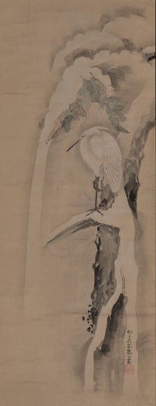 A white egret, 1804. Creator: Sukoku; Ko (1730-1804)