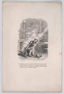 A whirlwind of smoke and ashes seizes the air you breathe. from the Little Miseries of Hum..., 1843. Creator: Brugnot