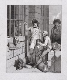 A whistling shop : Tom & Jerry visiting Logic, on board the Fleet Fleet Prison, London, 1821. Artist: George Cruikshank