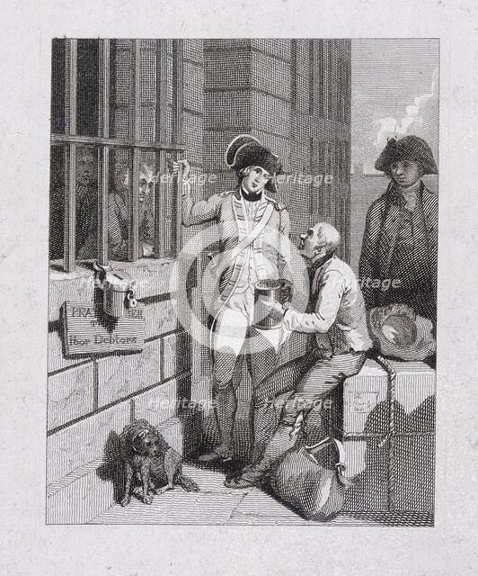 'A whistling shop : Tom & Jerry visiting Logic, on board the Fleet', Fleet Prison, London, 1821. Artist: George Cruikshank