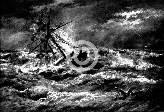 A Winter Gale on the Goodwins, 1895. Creator: George Meisenbach.
